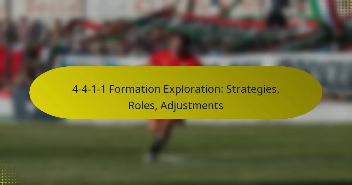 4-4-1-1 Formation Exploration: Strategies, Roles, Adjustments