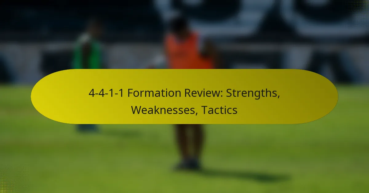 4-4-1-1 Formation Review: Strengths, Weaknesses, Tactics