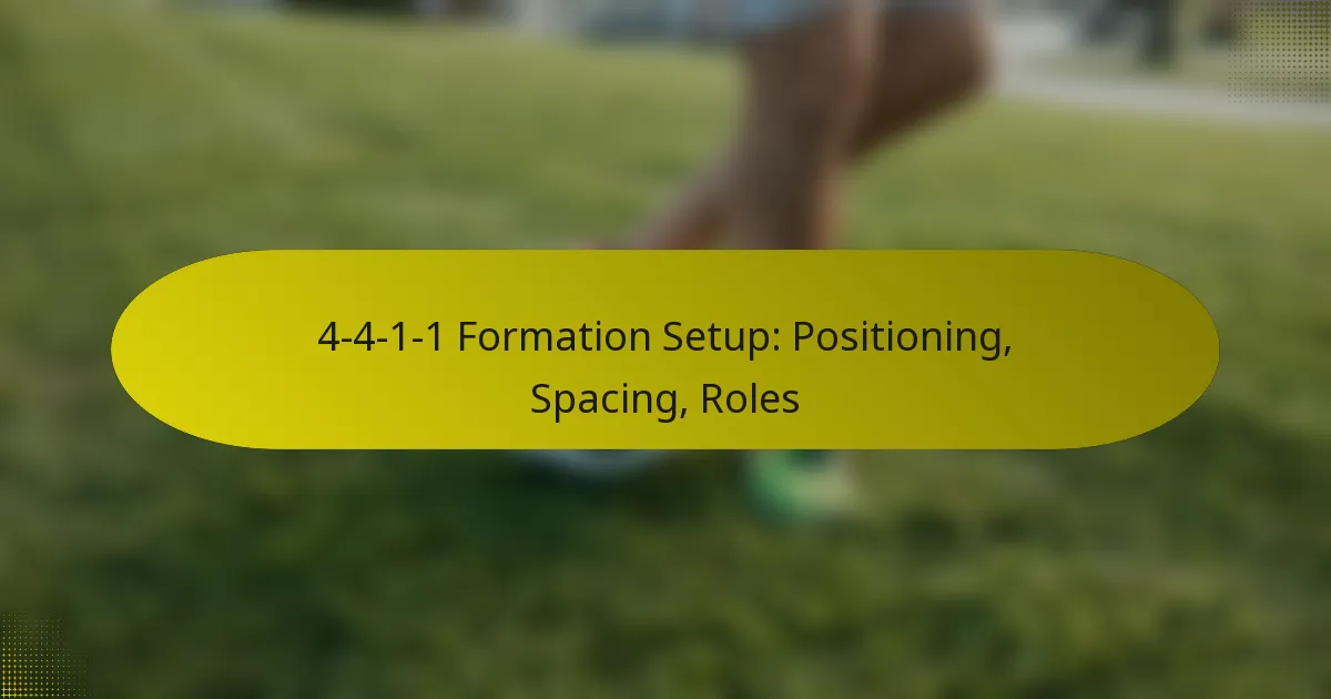 4-4-1-1 Formation Setup: Positioning, Spacing, Roles