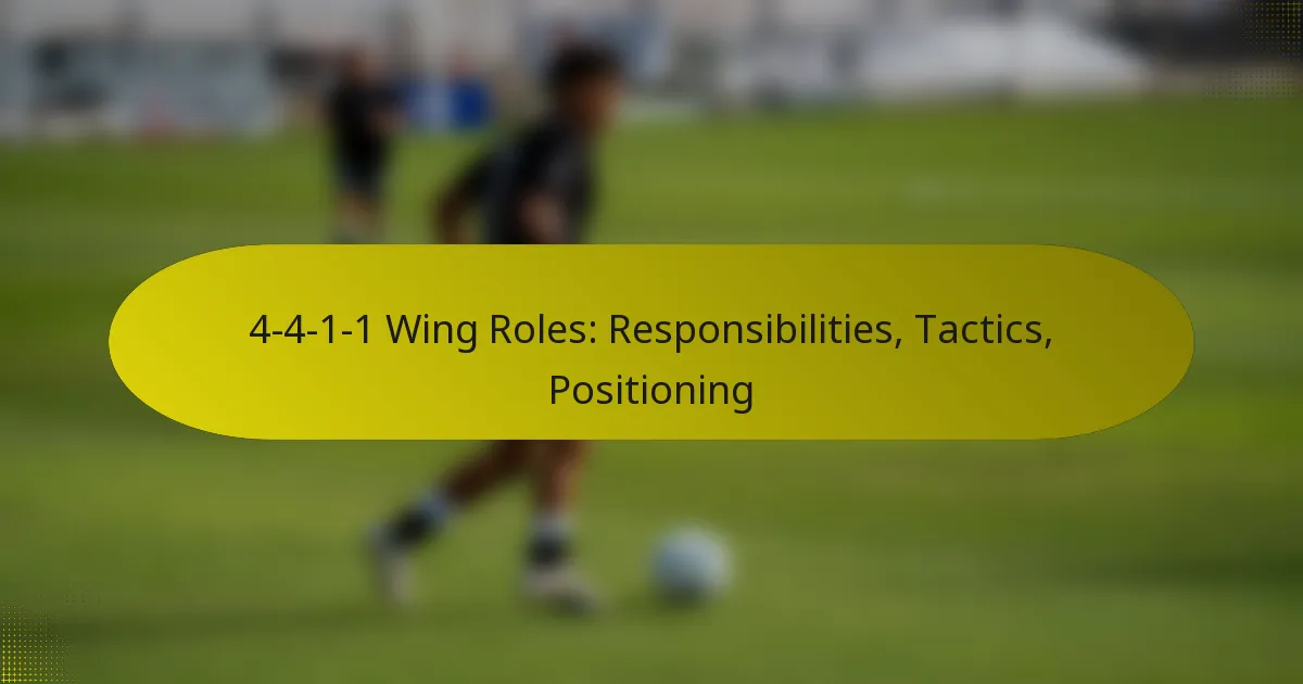 4-4-1-1 Wing Roles: Responsibilities, Tactics, Positioning