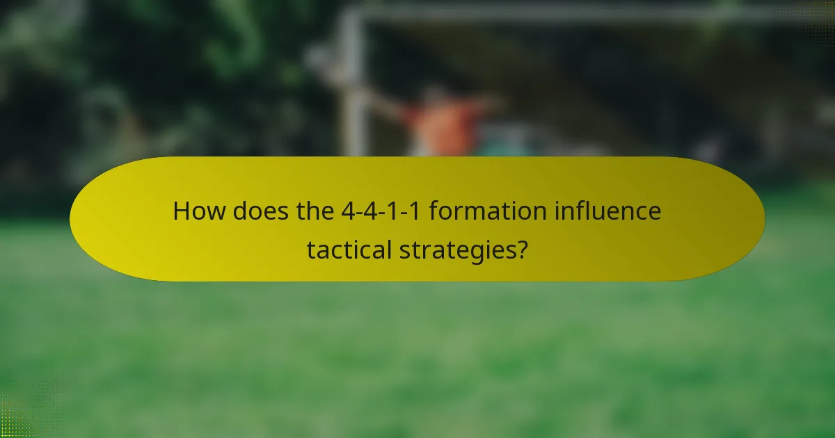 How does the 4-4-1-1 formation influence tactical strategies?
