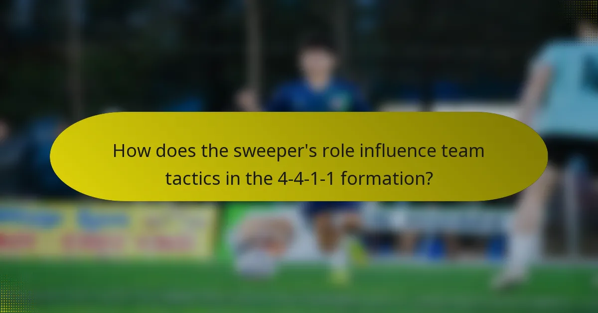 How does the sweeper's role influence team tactics in the 4-4-1-1 formation?