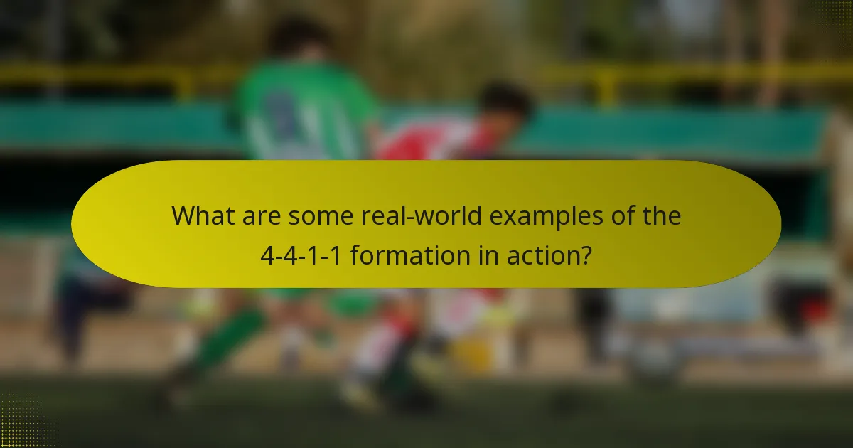 What are some real-world examples of the 4-4-1-1 formation in action?
