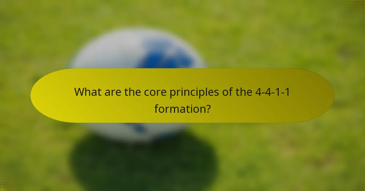 What are the core principles of the 4-4-1-1 formation?