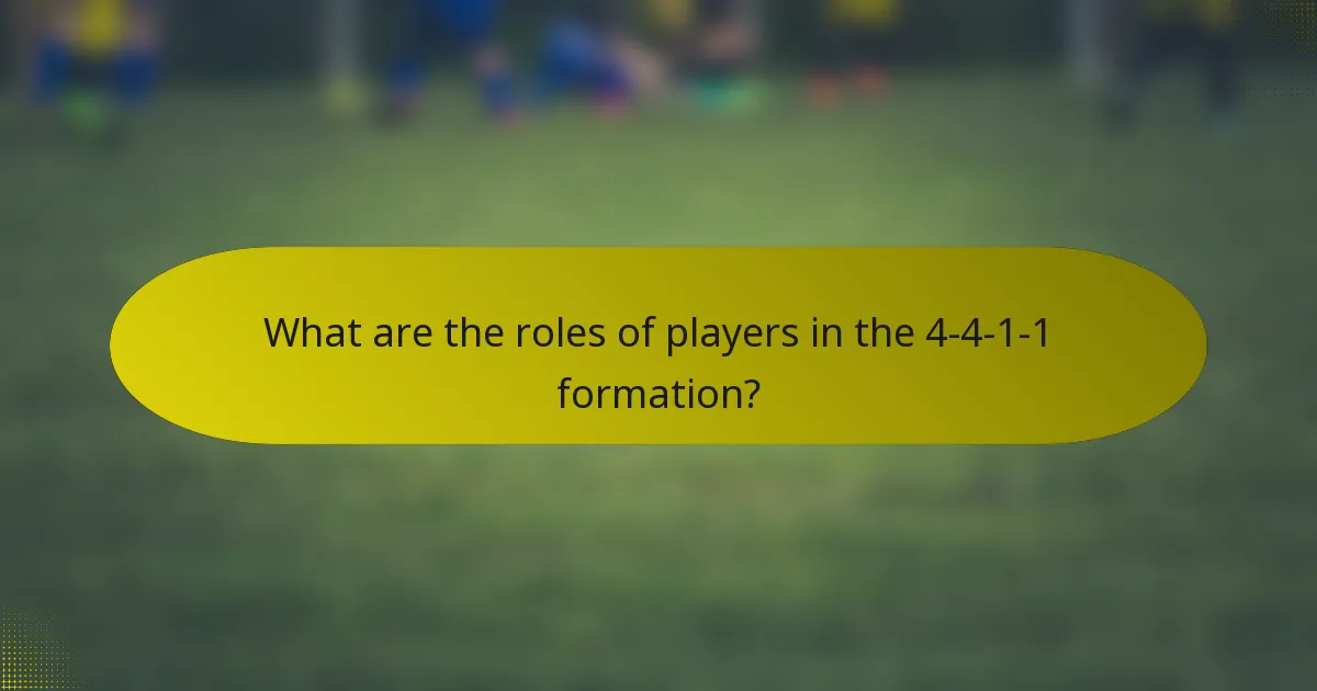 What are the roles of players in the 4-4-1-1 formation?